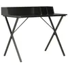 Image de Bureau dangle contemporain VIDAXL noir avec dos et planche surélevés et petits compartiments - 80x50x84 cm