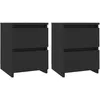 Image de vidaXL Tables de chevet lot de 2 30x30x40 cm Bois reconstitué Noir 2 tiroirs coulissants chacun Armoire de chevet 800516