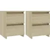 Image de vidaXL Tables de chevet 2 pcs Chêne sonoma 30 x 30 x 40 cm Aggloméré