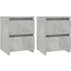 Image de vidaXL Tables de chevet 2 pcs Gris béton 30 x 30 x 40 cm Aggloméré
