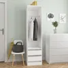 Image de vidaXL Garde-robe avec tiroirs Blanc 50x50x200 cm Bois dingénierie 800612
