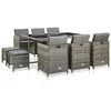Image de vidaXL Mobilier à Dîner de Jardin 11 pcs et Coussins Ensemble de Salle à Manger dExtérieur Table et Chaises Patio Terrasse 46537
