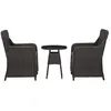 Image de vidaXL Mobilier de Bistro 3 pcs avec Coussins Mobilier de Terrasse Salon de Jardin Balcon Porche Extérieur Patio Résine 46549