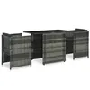 Image de Salon de jardin bistro 3 pièces avec coussins - Gris - 102 x 58 x 76 cm