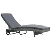 Image de vidaXL Chaise longue avec roues et coussin Résine tressée Anthracite