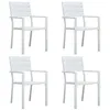 Image de Chaise de jardin - VIDAXL - 4 pcs - Blanc - PEHD - Aspect bois massif - Durable