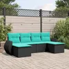 Image de vidaXL Salon de Jardin avec Coussins 6 pcs Canapés de Terrasse Ensemble de Meubles de Patio Mobilier dExtérieur Noir 3254054