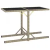 Image de vidaXL Table de jardin Beige 110x53x72 cm Verre et résine tressée