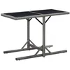 Image de vidaXL Table de jardin Anthracite 110x53x72 cm Verre et résine tressée