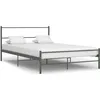 Image de vidaXL Cadre de lit avec tête de lit sans matelas gris 160x200cm métal 286495