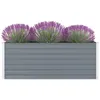 Image de vidaXL Jardinière 160 x 80 x 45 cm Acier galvanisé Gris