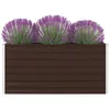 Image de vidaXL Jardinière 160 x 80 x 45 cm Acier galvanisé Marron