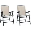 Image de vidaXL Chaises de jardin pliables 2 pcs Textilène Crème