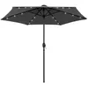 Image de vidaXL Parasol de Jardin avec Lumières LED et Mât en Aluminium Pare-soleil de Patio Abri de Soleil Terrasse Extérieur 270 47354