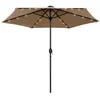 Image de vidaXL Parasol de jardin avec lumières LED et mât en aluminium taupe 47355