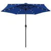 Image de vidaXL Parasol de Jardin avec Lumières LED et Mât en Aluminium Pare-soleil de Patio Abri de Soleil Terrasse Extérieur 270 47359