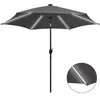 Image de vidaXL Parasol de jardin et lumières LED mât en aluminium anthracite 47362