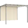 Image de vidaXL Belvédère de jardin avec rideau latéral 3x3x225 m Crème