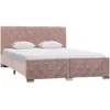 Image de vidaXL Cadre de lit sans matelas Rose Velours 140x200 cm 286826