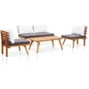 Image de vidaXL Salon de jardin 4 pcs avec coussins Bois dacacia solide