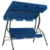 Image de vidaXL Balancelle de jardin Bleu foncé 170 x 110 x 153 cm Tissu