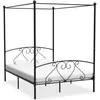 Image de vidaXL Cadre de lit sans matelas avec baldaquin noir 140x200 cm métal 284436