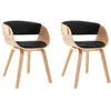 Image de vidaXL Chaises de salle à manger 2 pcs Noir Bois courbé et similicuir