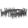 Image de vidaXL Mobilier à Dîner dExtérieur 9 pcs Salon de Jardin Mobilier de Patio Table et Chaises de Salle à Manger Extérieur 45992