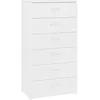 Image de vidaXL Buffet avec 6 tiroirs Blanc 50x34x96 cm Aggloméré