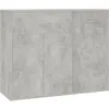 Image de vidaXL Buffet 88x30x70 cm Bois reconstitué Gris Béton 1 tiroir & 3 portes Organisateur buffet Étagère Rangement 800679