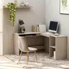 Image de vidaXL Bureau dangle en forme de L Gris Béton Bois dingénierie 800751