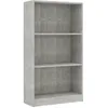 Image de vidaXL Bibliothèque 3 niveaux Gris béton 60x24x109cm Bois dingénierie 800868