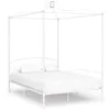 Image de vidaXL Cadre de lit sans matelas avec baldaquin blanc 140x200 cm métal 284471
