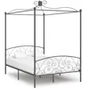 Image de vidaXL Cadre de lit à baldaquin sans matelas gris métal 140x200 cm 284483