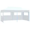 Image de Tente de réception - vidaXL - 3x6 m - Acier blanc - Résistante aux UV - Pliable avec 4 parois