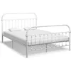Image de vidaXL Cadre de lit sans matelas et tête de lit blanc métal 160x200 cm 284496