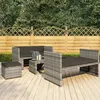 Image de vidaXL Salon de jardin 5 pcs avec coussins résine tressée gris 48134