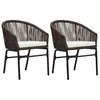 Image de vidaXL Chaises de jardin 2 pcs Marron Rotin PVC