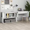 Image de vidaXL Bureau dangle Blanc brillant 200x50x76 cm Aggloméré