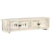 Image de vidaXL Meuble TV Blanc 140x30x35 cm Bois massif de manguier 286388