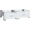 Image de vidaXL Socle double pour lave-linge et sèche-linge avec tiroirs Blanc