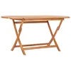 Image de Table de jardin pliable en bois de teck massif - VidaXL - Ovale - 160x80x75 cm - Marron