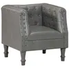 Image de vidaXL Fauteuil Meuble de Salon Fauteuil de Chambre à Coucher Meuble de Salle de Séjour Siège Maison Intérieur Gris Cuir 286591