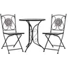 Image de vidaXL Mobilier de bistro 3 pcs mosaïque Carreaux céramiques Gris 279690