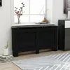Image de Cache-radiateur Noir - VIDAXL - 152x19x81 cm - MDF - Espace de rangement pour livres et ornements