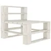 Image de vidaXL Canapé de milieu palette de jardin bois blanc 49334