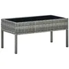 Image de Table de jardin rectangulaire en résine tressée - Gris - 75 x 40 x 37 cm