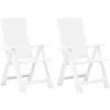 Image de vidaXL Chaises inclinables de jardin 2 pcs Plastique Blanc