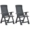 Image de Chaises inclinables de jardin - VIDAXL - Anthracite - Plastique - Lot de 2 - Contemporain