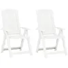Image de vidaXL Chaises inclinables de jardin 2 pcs Plastique Blanc